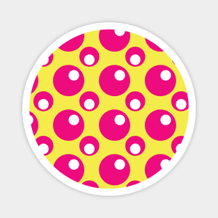 Pink and Yellow Circle Seamless Pattern 004#001 Magnet